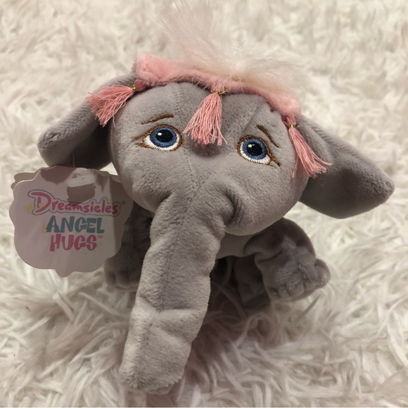 Vintage 1998 Dreamsicles Hugsy Grey Elephant Plush with Angel Wings - Picture 1 of 10